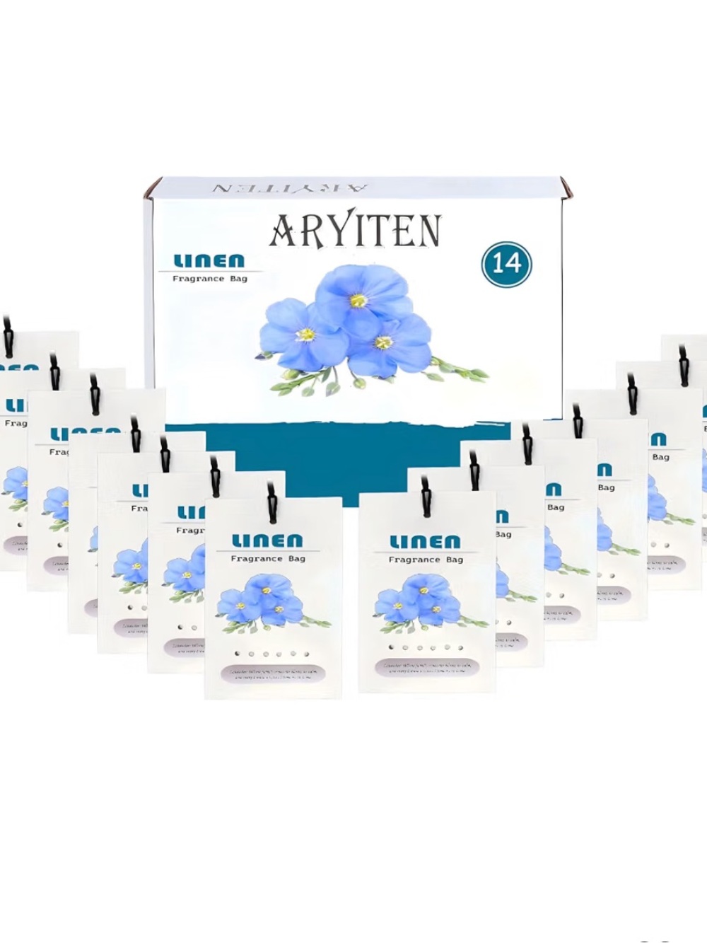 14 Packs Large Linen Scented Sachets for Closet Deodorizer Drawers, Hanging Long